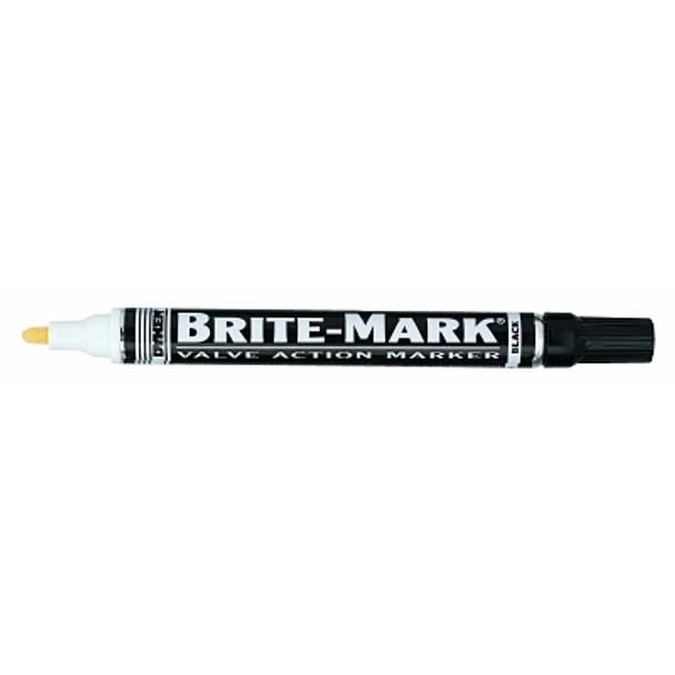 BRITE-MARK® Medium Permanent Paint Marker, Valve Action, Black Pack of 12
