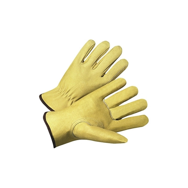 Premium Grain Pigskin Driver Gloves, Large, Unlined, Beige Pack of 12