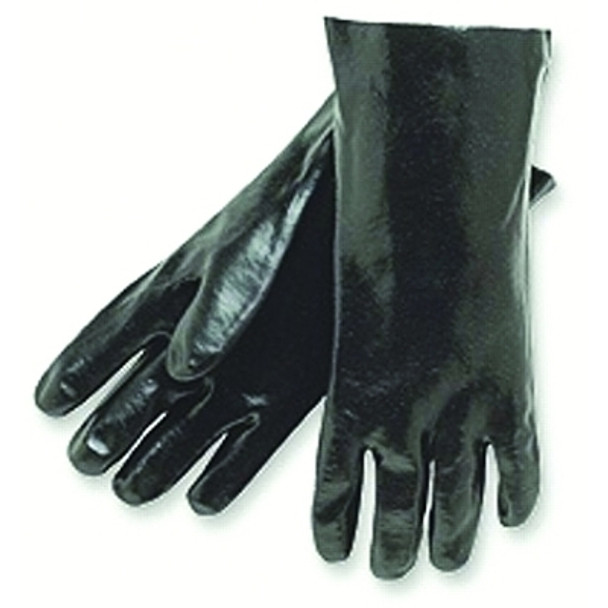 Economy Dipped PVC Gloves, Large 14 in, Black Pack of 12