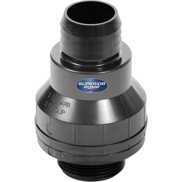Superior Pump 1-1/4 In. MPT x 1-1/4 In. Barb or 1-1/2 In. Slip ABS Check Valve