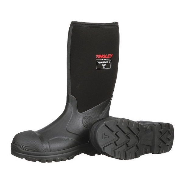 Tingley Men's Badger Tall Rubber Boots, Steel Toe, 15 in Height, Black, 7 87251