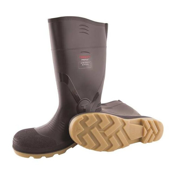 Tingley Men's Profile Rubber Boot, Composite Toe, 15" Height, Brown, 12 51254