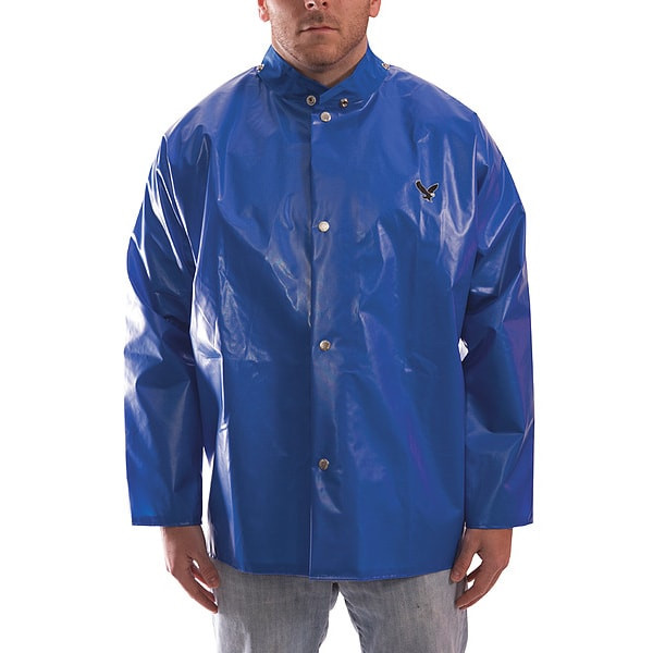 Tingley Men's Rain Jacket, Polyurethane, Snaps with Storm Flap, Blue, XL J22201