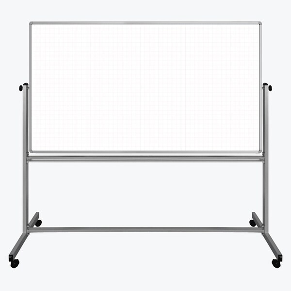 Luxor 72 in  x 40 in  Mobile Magnetic Combination Ghost Grid/Whiteboard MB7240LB