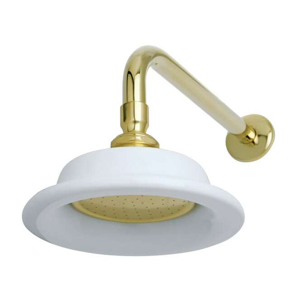Kingston Brass Shower Head, Polished Brass, Wall Mount P60PBCK