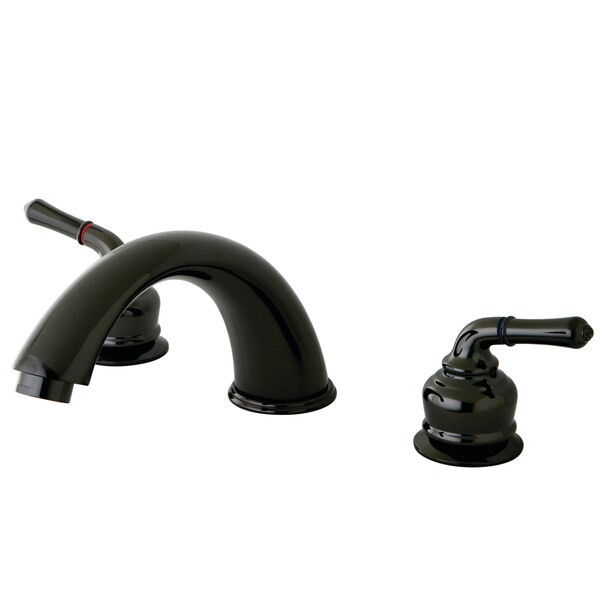 Kingston Brass Roman Tub Faucet, Black Stainless Steel, Deck Mount NB360