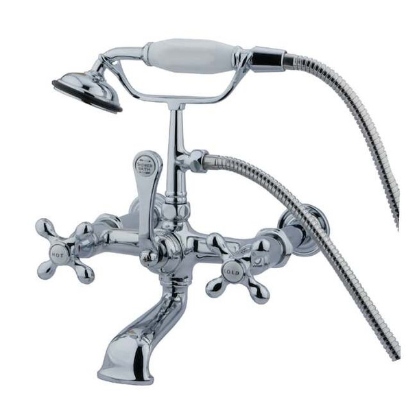Wall-Mount Clawfoot Tub Faucet, Polished Chrome, Tub Wall Mount