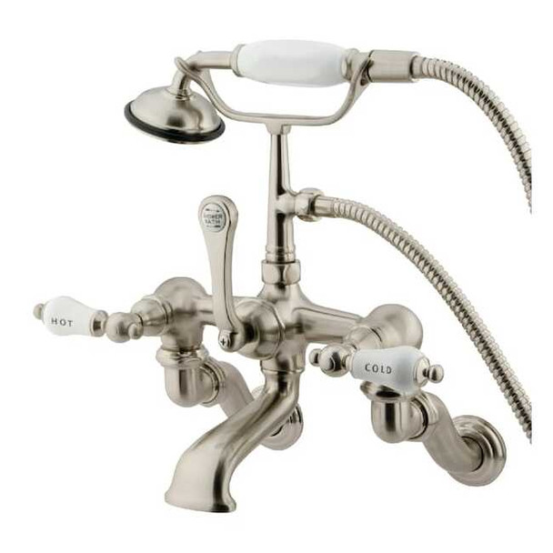 Wall-Mount Clawfoot Tub Faucet, Brushed Nickel, Tub Wall Mount