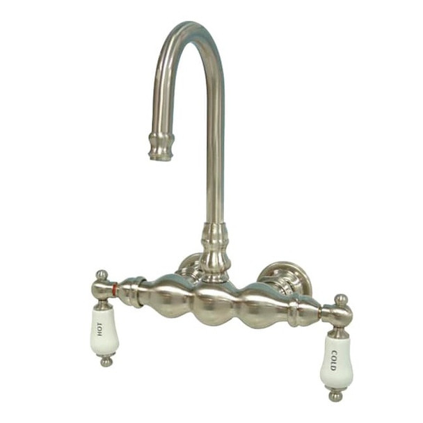 Wall-Mount Clawfoot Tub Faucet, Brushed Nickel, Tub Wall Mount