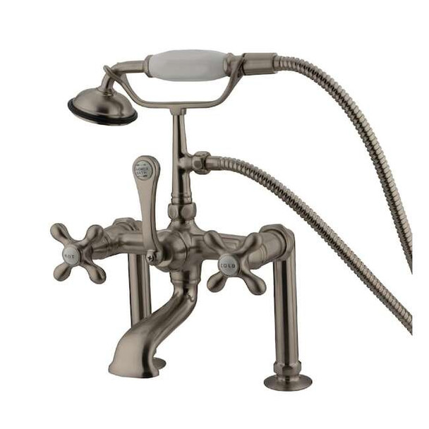 Deck-Mount Clawfoot Tub Faucet, Brushed Nickel, Deck Mount