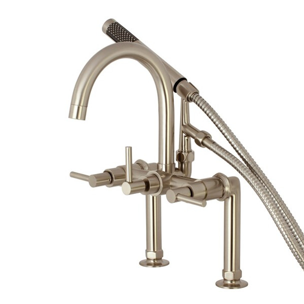 Deck-Mount Clawfoot Tub Faucet, Brushed Nickel, Deck Mount