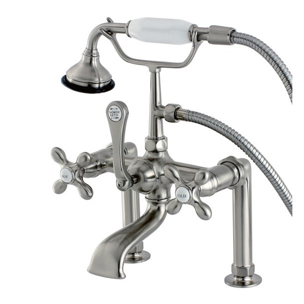 Deck-Mount Clawfoot Tub Faucet, Brushed Nickel, Deck Mount