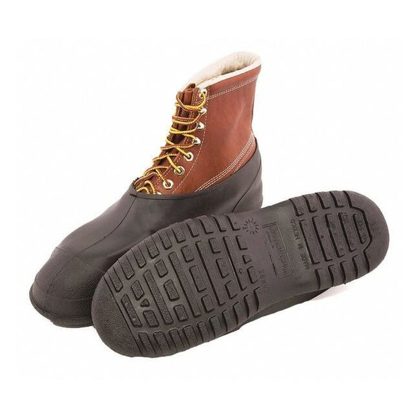 Overshoes, Plain Toe, PVC, 5 in Height, Pull On Closure, Cleated Sole, Black, S