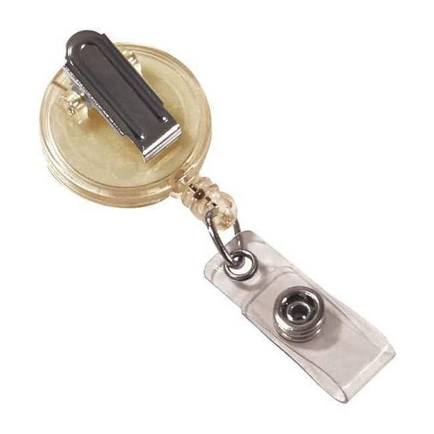 36" Spring Clip with Snap-On ID Strap Retracting ID Card Reels, 12/PK