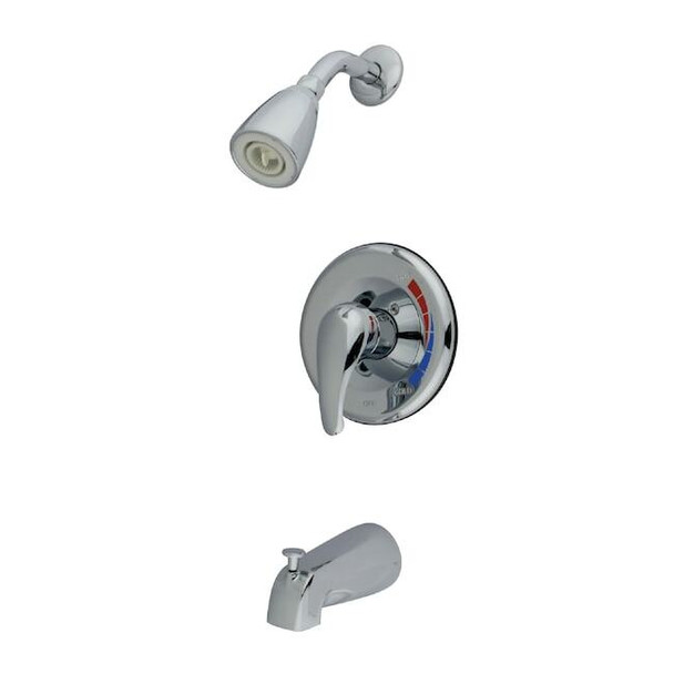Tub and Shower Faucet, Standard, 3, Wall Mount, Polished Chrome