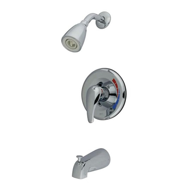 Tub and Shower Faucet, Standard, 3, Wall Mount, Polished Chrome