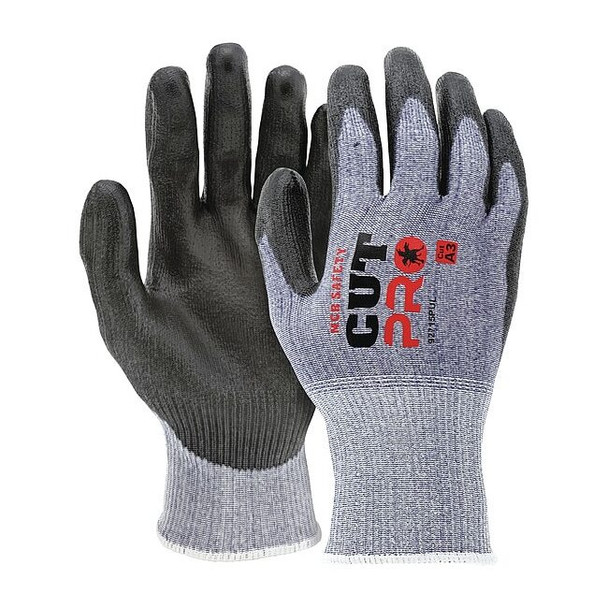 Coated Gloves, Cut Level A3 ,Dipped ,Polyurethane ,Smooth ,XS 12 PK