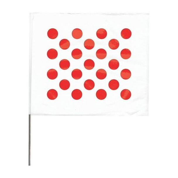 Marking Flag, Vinyl, 18" Wire Staff, Blank, 18" L., 100 PK