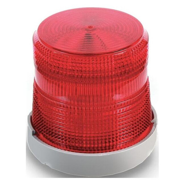 Warning Light, Red, (6) LED, 120V AC, 65 FPM, 4 9/32 in Dia., Panel/Conduit
