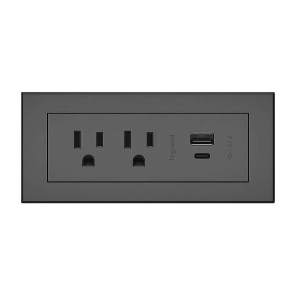 Legrand FurniturePowerOutlet,Black,2Outlet,10ft RDZCBK10