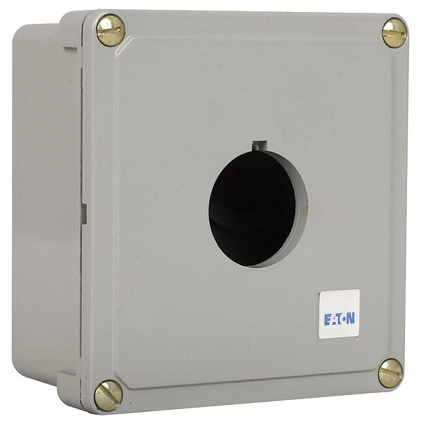 Eaton Pushbutton Enclosure,5.88 in H,Al E34N2-GR1