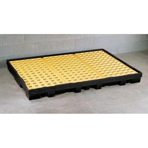 Spill Deck, 66 gal Spill Capacity, 6 Drums, 8,000 lb Load Capacity, Polyethylene