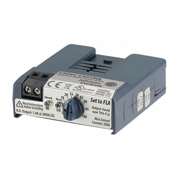 Johnson Controls Current Sensing Relay,Split Core,12VAC CSDSC-C50100L3