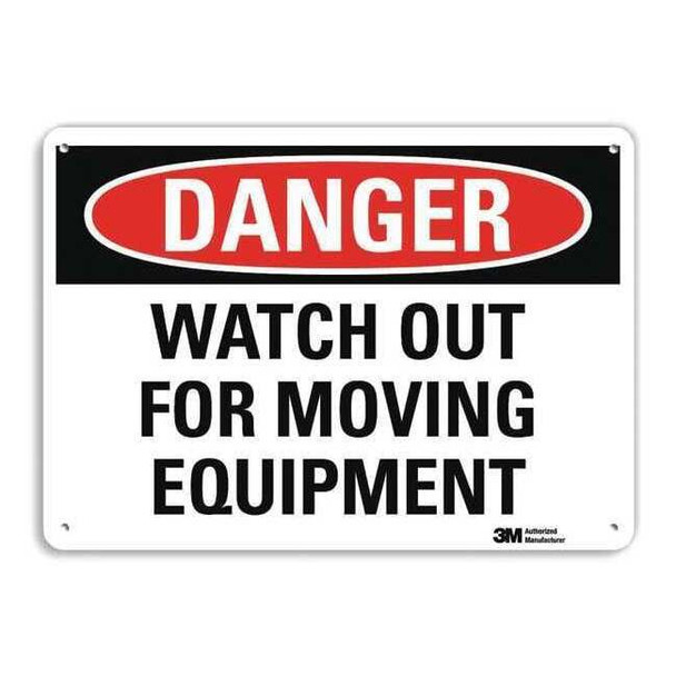Danger Sign, 10 in Height, 14 in Width, Aluminum, Horizontal Rectangle, English