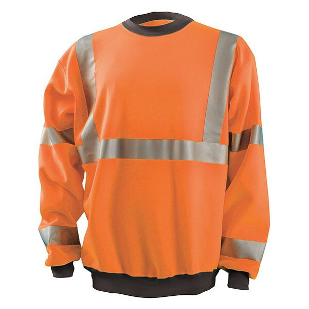 Occunomix Unisex Pull Oversweatshirt, Polyester, zipper, Orange, XL LUX-CSWT-OXL