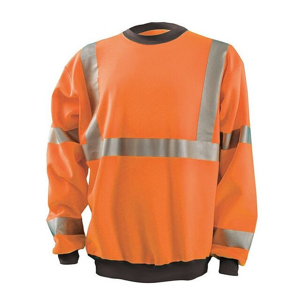 Occunomix Unisex Pull Oversweatshirt, Polyester, zipper, Orange, XL LUX-CSWT-OXL