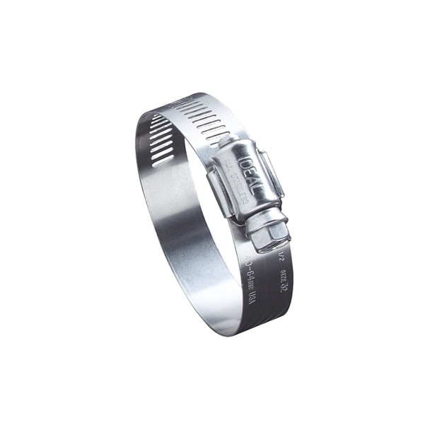 64 Series Worm Drive Clamp, 1-1/4 in to 2-1/4 in Hose ID, Stainless Steel 201/301 Pack of 10