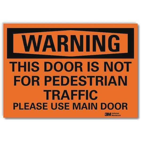 Lyle Warning Sign,Please Use Main Door,10in W U6-1242-RD_10X7