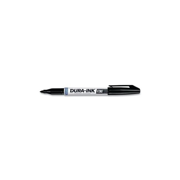Dura-Ink® 15 Marker, Black, 1/16 in, Felt Pack of 12