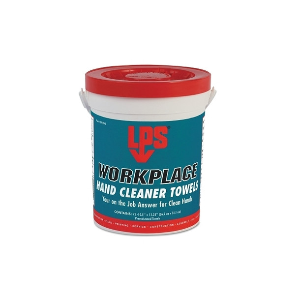 WorkPlace Hand Cleaner Towels, Citrus, Wet Wipe Bucket, 72 Towels Pack of 6