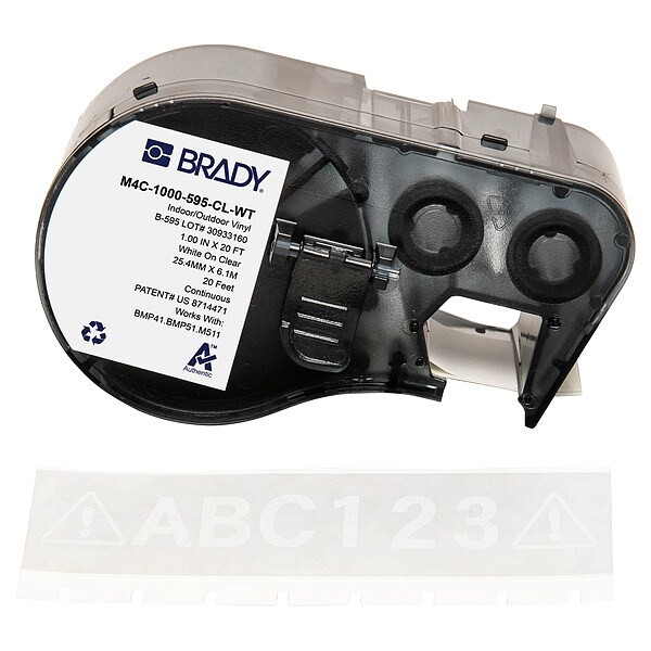 Brady Label/RibbonCartridge,Clear,Gloss,1inW M4C-1000-595-CL-WT