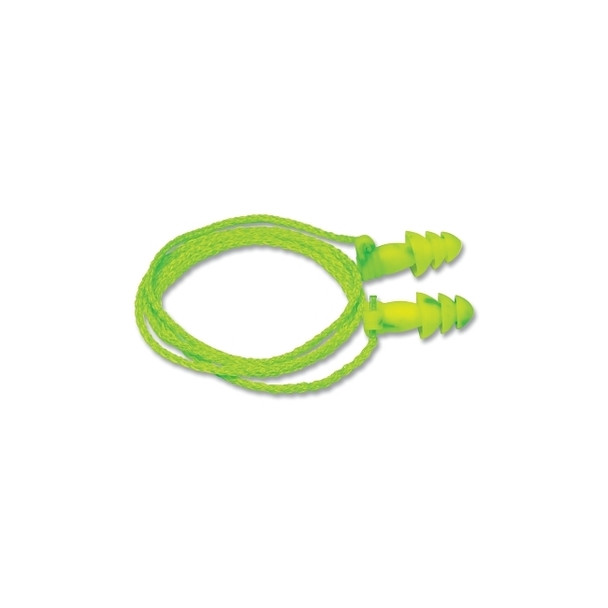 JETZ™ Reusable Earplug, TPE, Bright Green, Corded Pack of 50