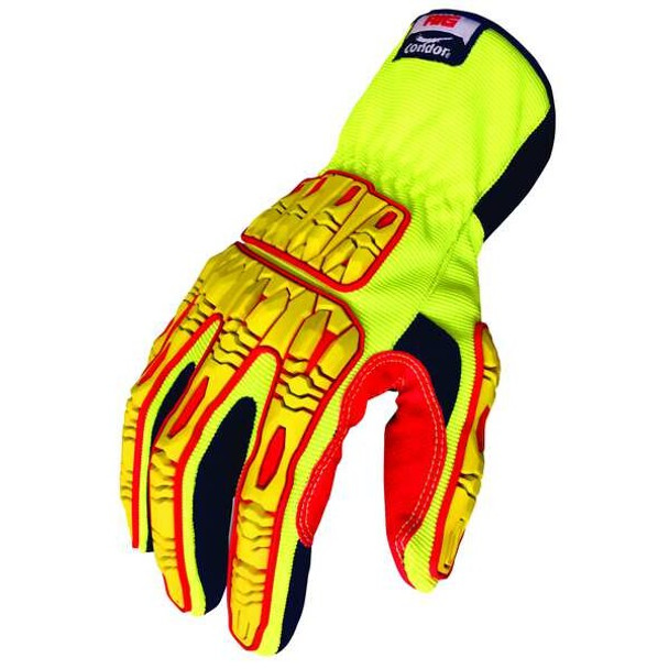 Condor Impact Gloves,Size M,Yellow,PR 53GM98