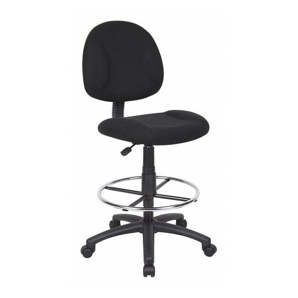 Manufacturer Varies Fabric Drafting Chair, 30 1/2-, No Arm, Black 453A09