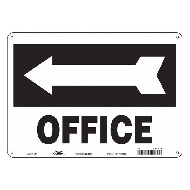 OFFICE, 14 in W x 10 in H, Horizontal Rectangle, Polyethylene, 486Y21