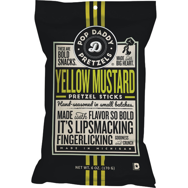 Pop Daddy 7.5 Oz. Yellow Mustard Pretzel Sticks 528 Pack of 12
