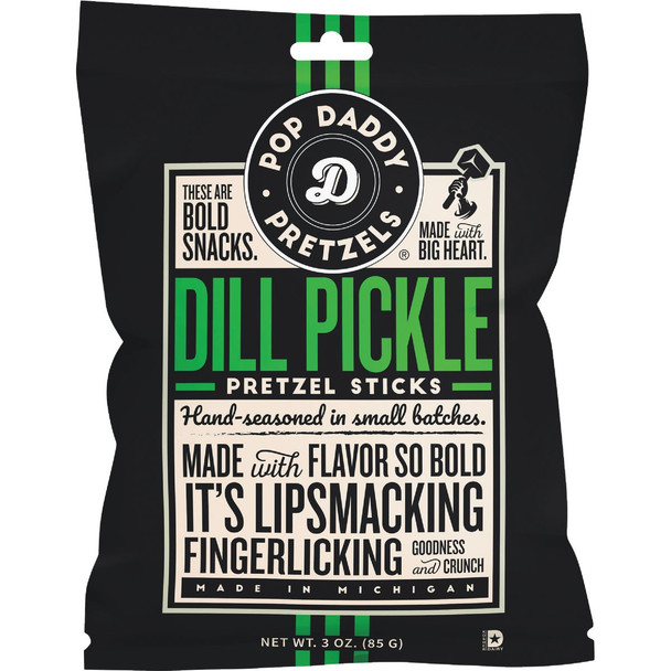 Pop Daddy 3 Oz. Dill Pickle Pretzel Sticks 813351 Pack of 12