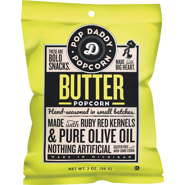 Pop Daddy 2 Oz. Natural Butter Popcorn 530 Pack of 15