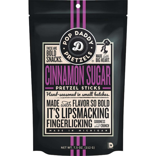 Pop Daddy 7.5 Oz. Cinnamon Sugar Pretzel Sticks 581 Pack of 12