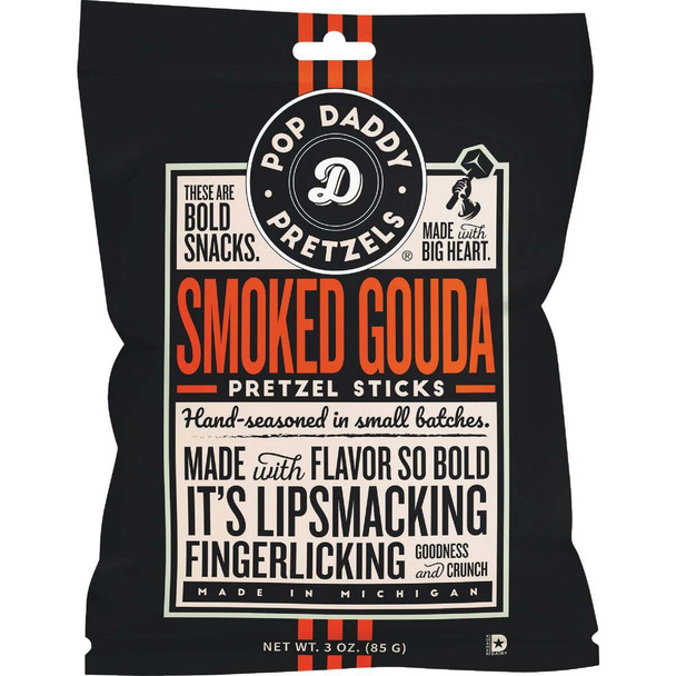 Pop Daddy 3 Oz. Smoked Gouda Pretzel Sticks 134 Pack of 15