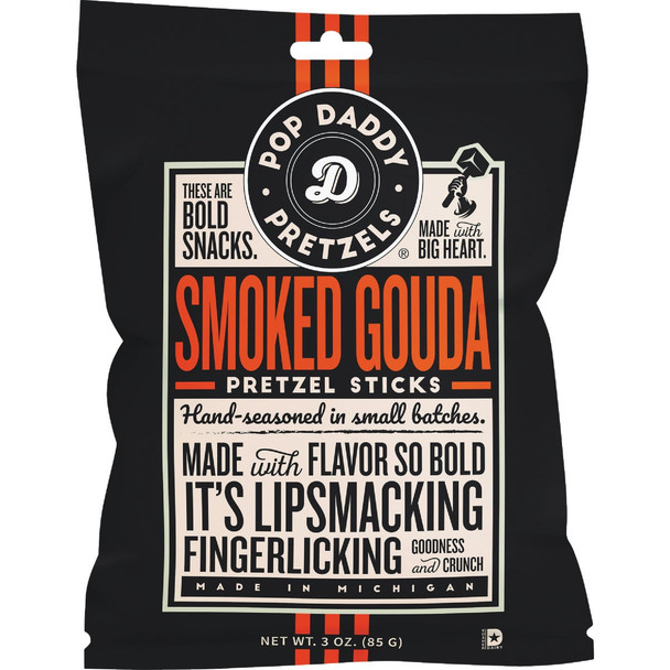 Pop Daddy 3 Oz. Smoked Gouda Pretzel Sticks 134 Pack of 15