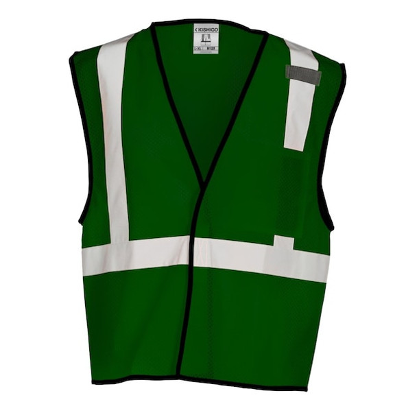 Kishigo High-Visibility Vest,Green,L/XL B123-L-XL