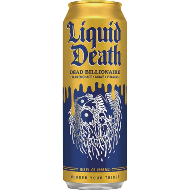 Liquid Death 19.2 Oz. Dead Billionaire Lemonade Tea 1700635 Pack of 12