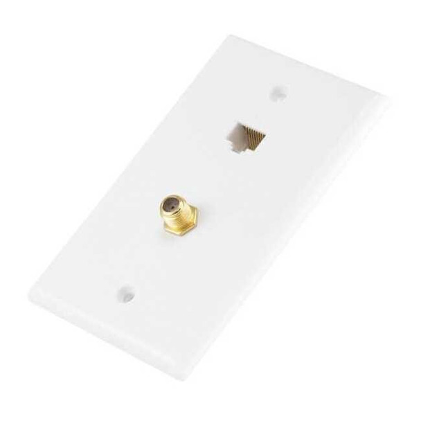 Monoprice Cat5e / F-Type Wall Plate (Cat5e + F-Type), Coupler Type 7838