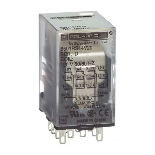 Socket, General Purpose Relay, Square, 6 A, 14 Pins, Quick Connect