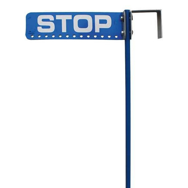 Railroad Stop Sign, 4" Height, 14" Width, Aluminum, Rectangle, English